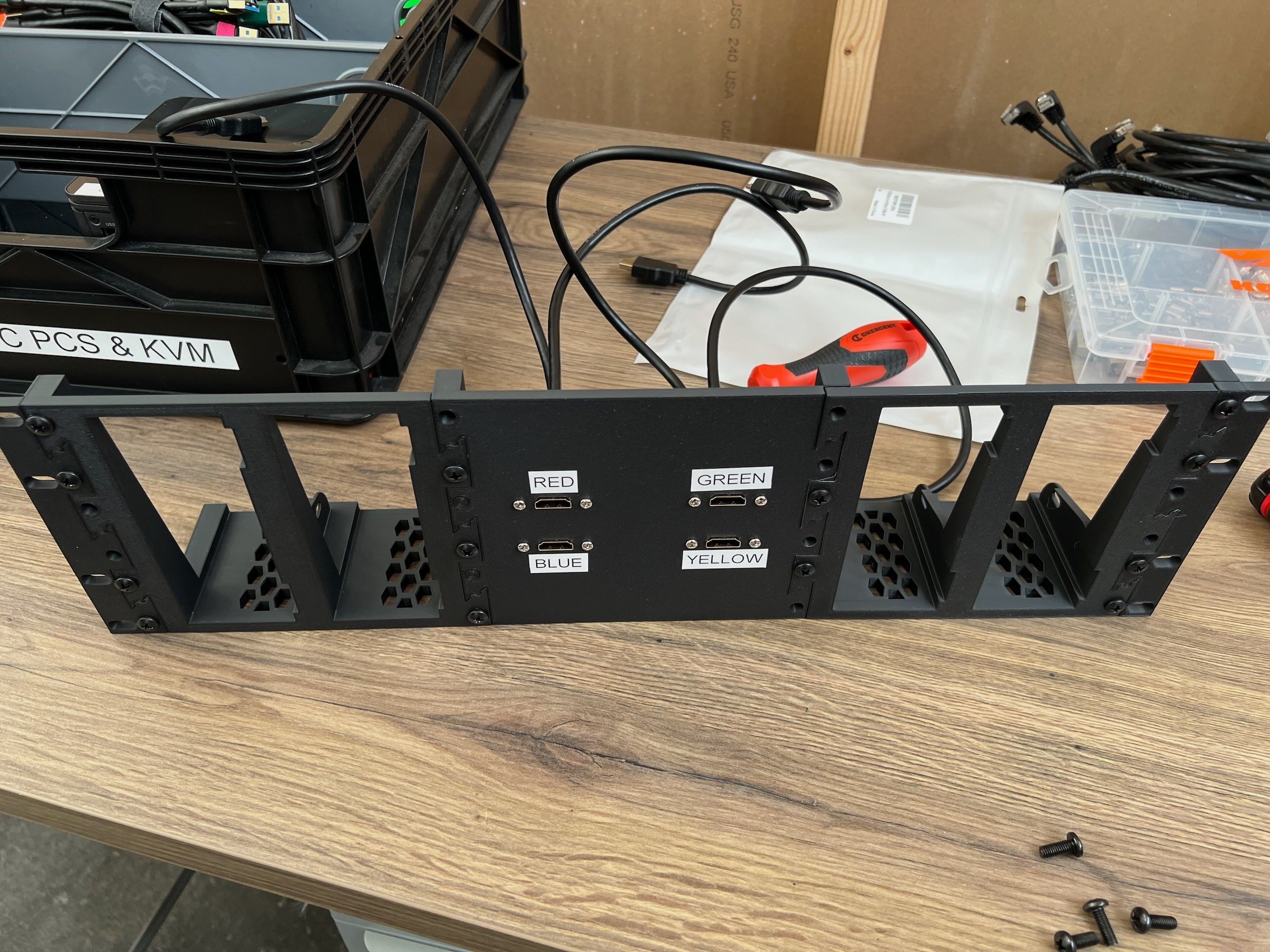 Front view of the NUC rack mount